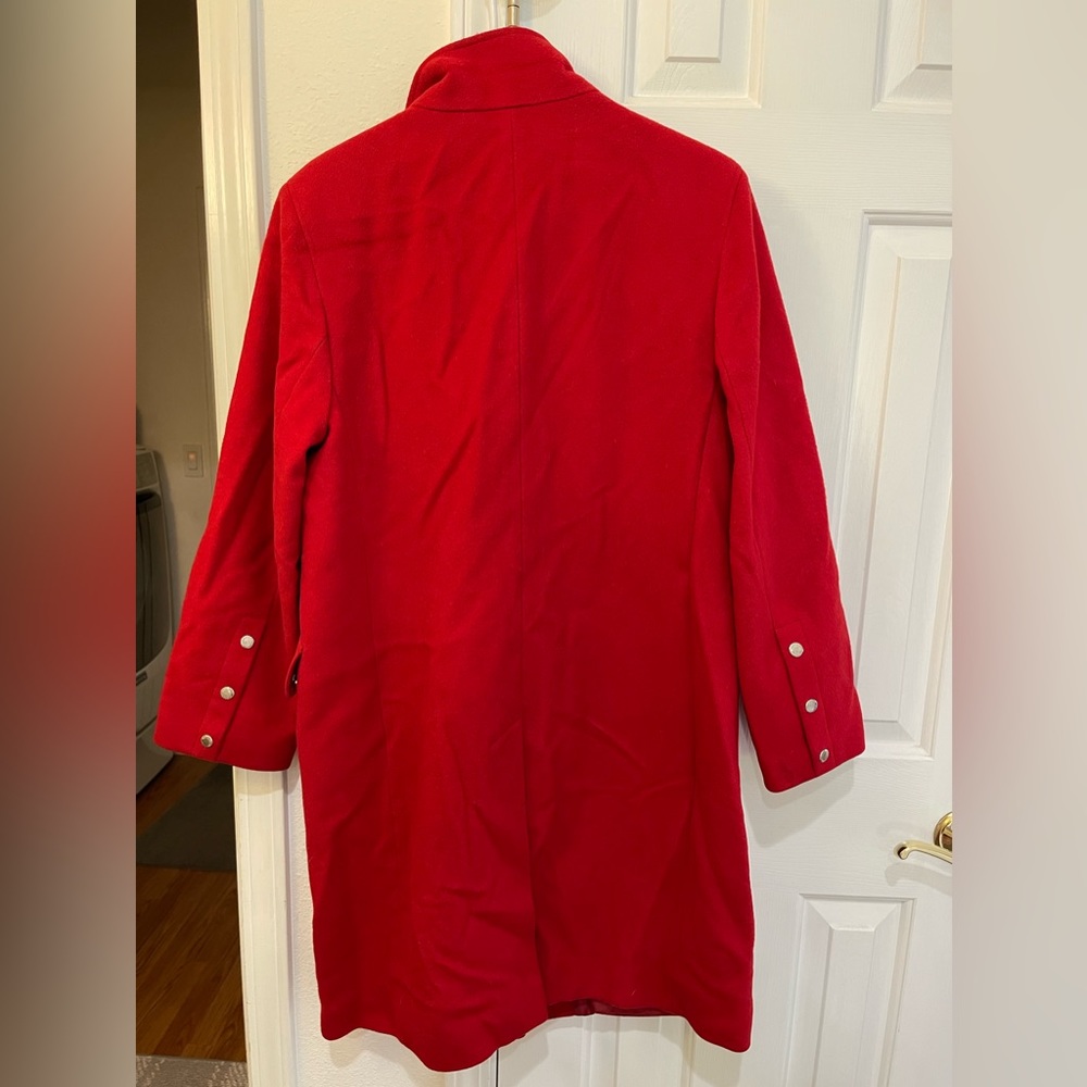 MICHAEL KORS RED WOOL COAT! Zipper & Snap Close Front & Low Pockets. Zip top pkt - Picture 2 of 12